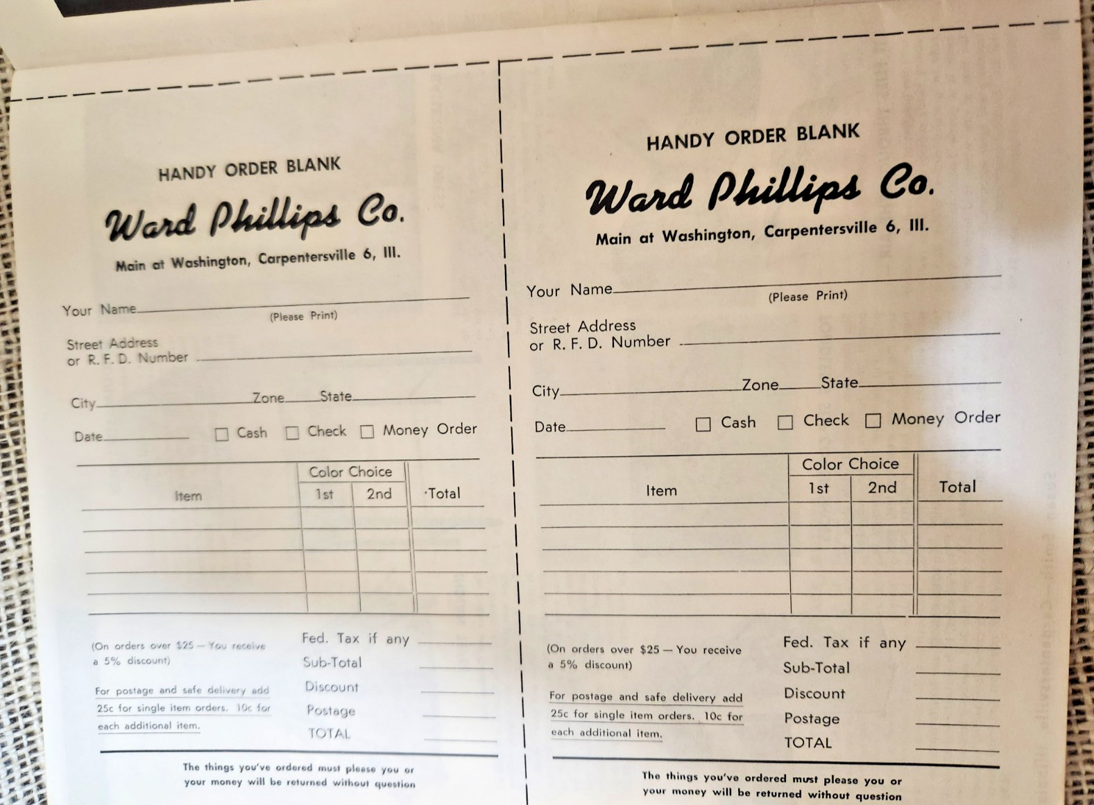 Ward Phillips & Susan Smith 1954 Mail Order Catalog, Carpentersville IL, 24 Page