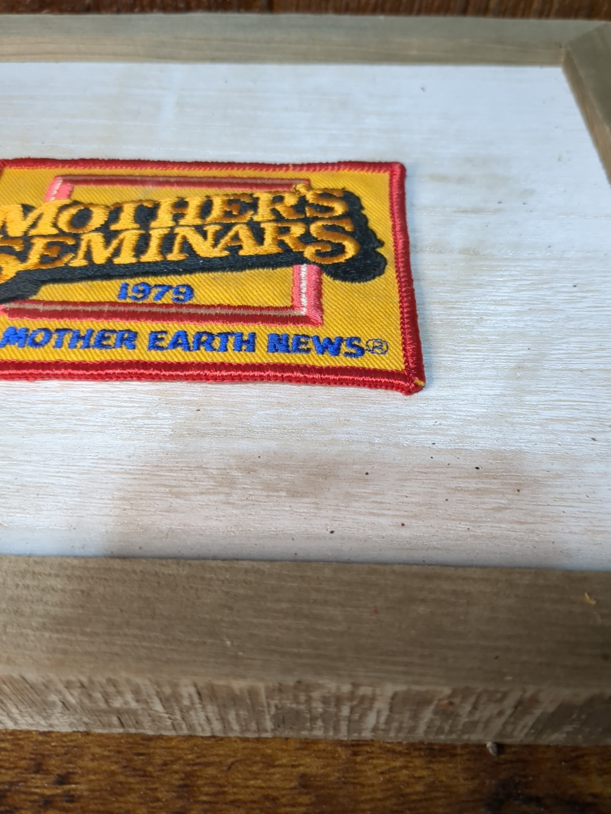 Vintage Trucker Hat Cap Coat Patch Mother Earth News Magazine 1979 Yellow Blue