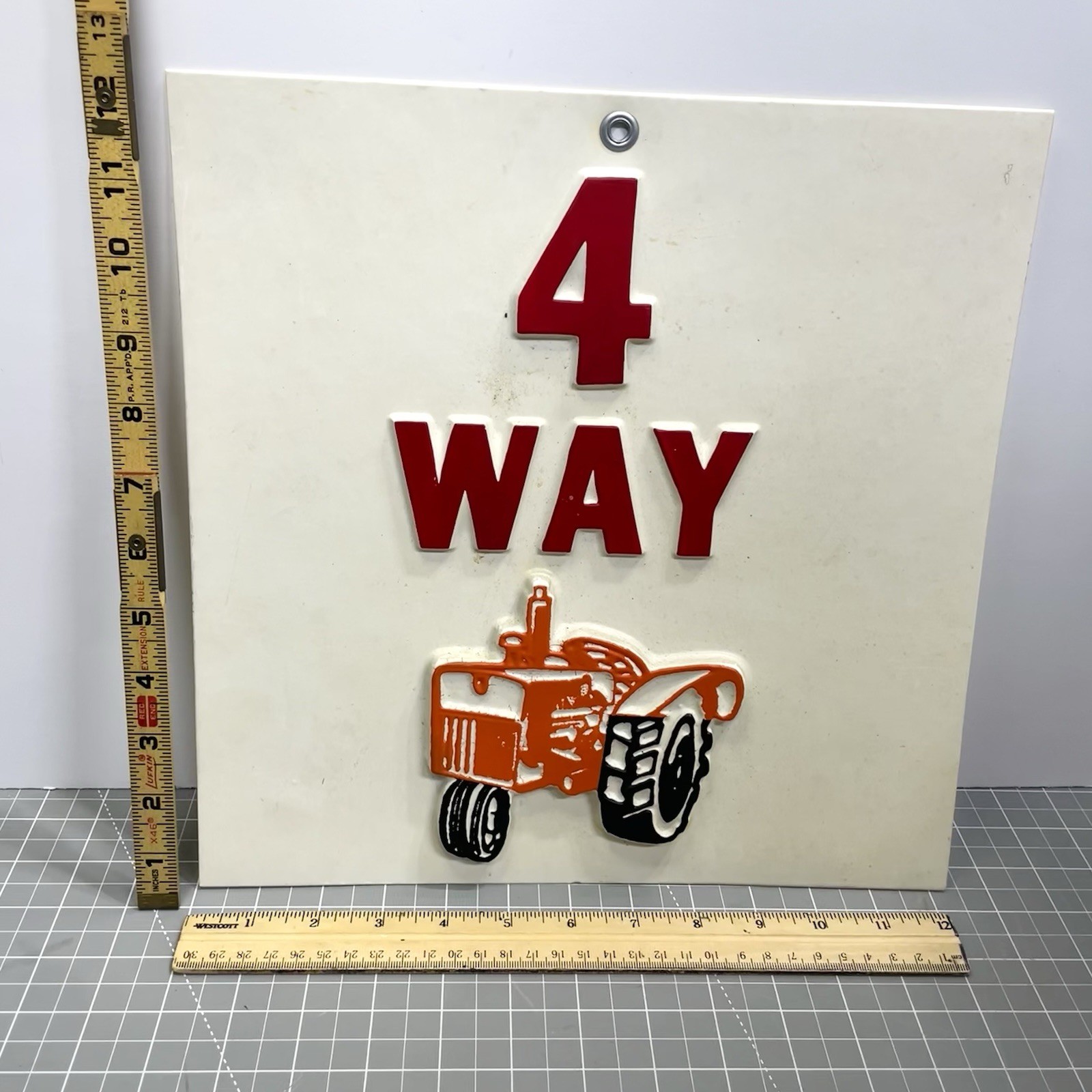 Rare 4 Way Tractor Dealer Display Sign Blow Mold Plastic Farm Equipment Hang