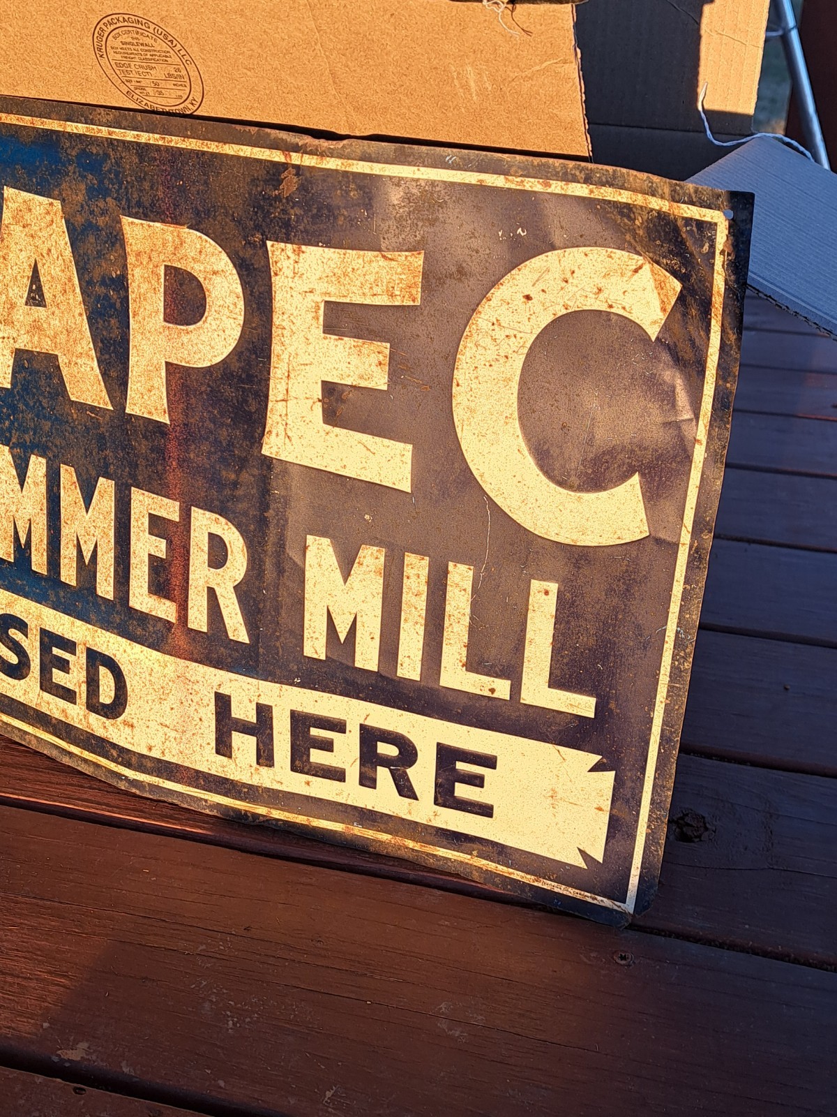 Papec Tin Sign Vintage Hammer Mill Used Here Agricultural Tractor Farm