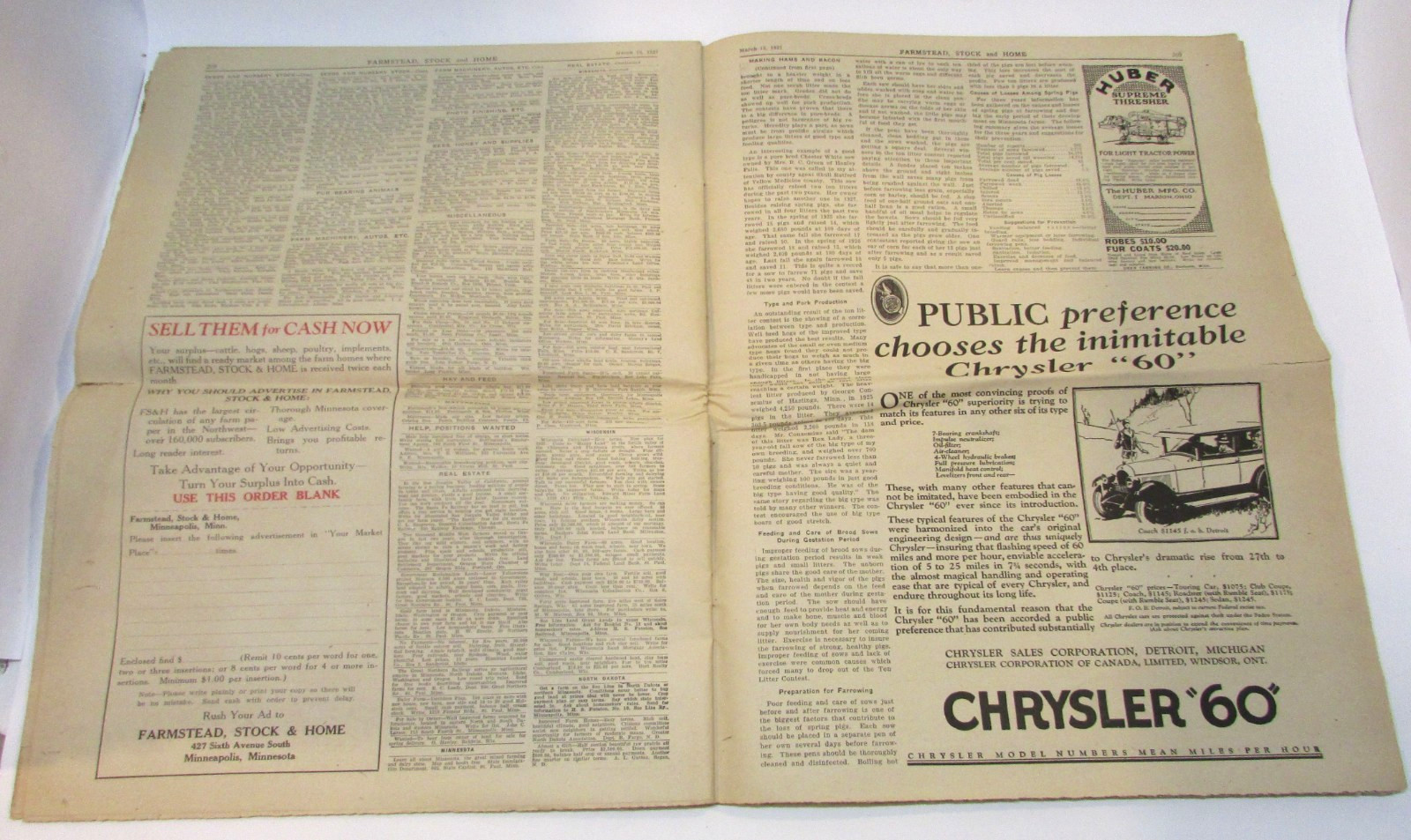 Primitive Old January 1925 Farmstead Stock Home Newspaper Antique Magazine 12×15