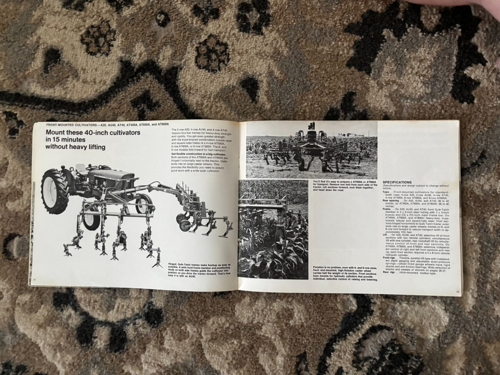 John Deere Row Crop Cultivating Equipment for 1971 Brochure DCPA26