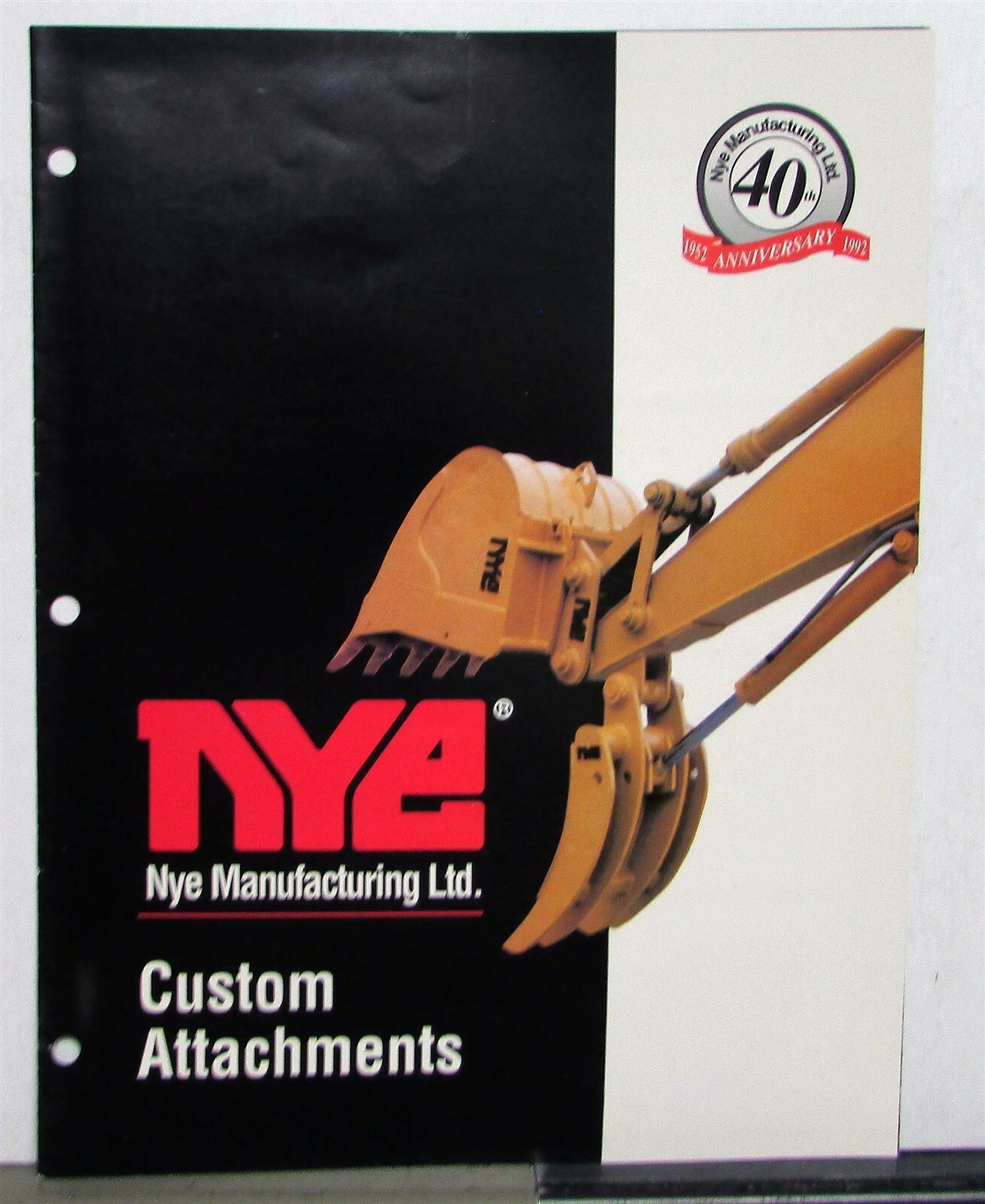 1992 NYE Custom Attachments Construction Sales Folder CANADIAN