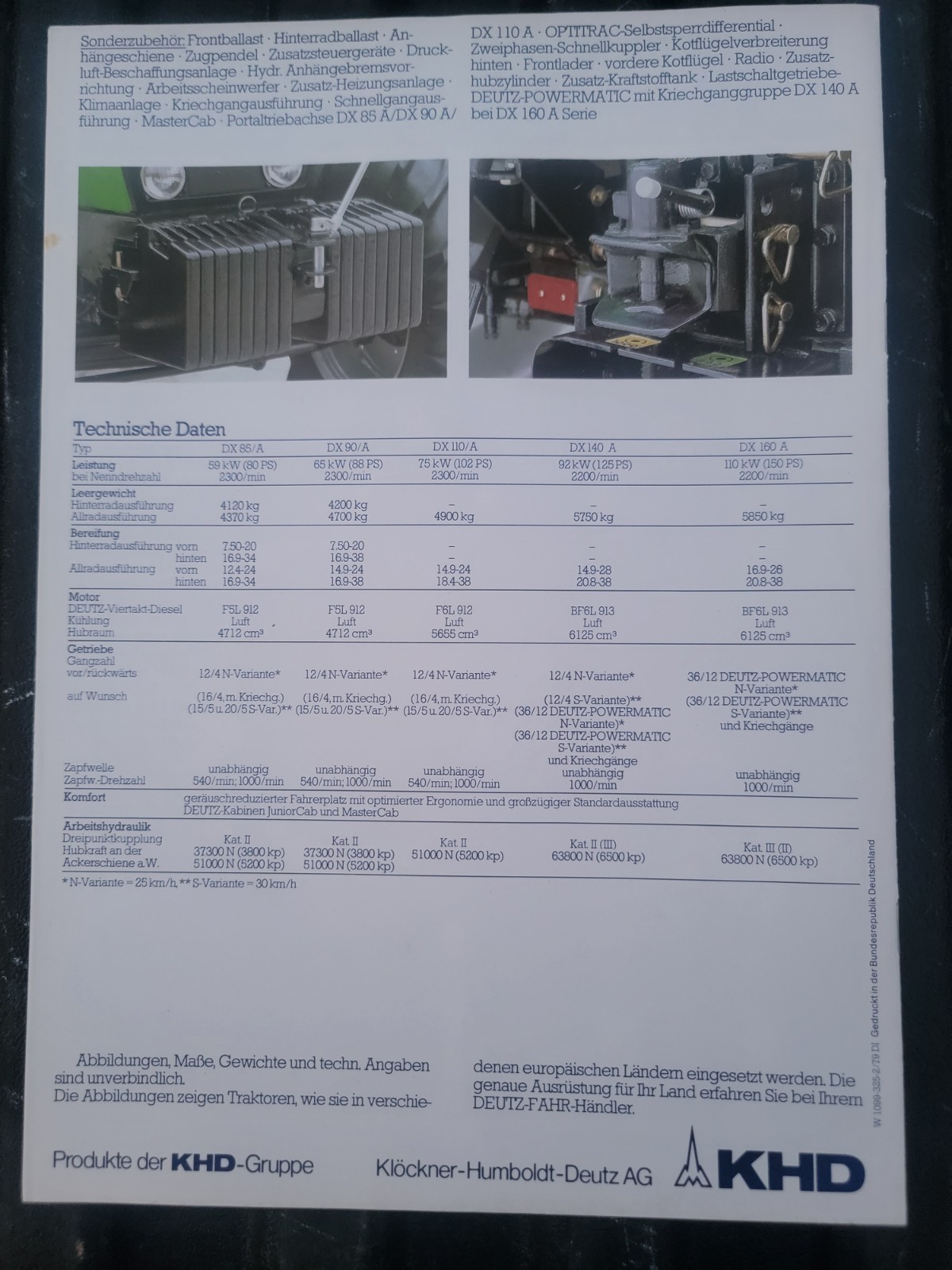 DEUTZ-FAHR Formel DX 85 90 110 140 160 Farm Tractor Sales Brochure German