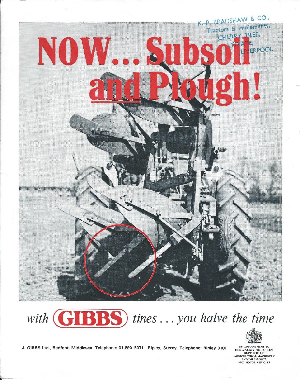 Farm Implement Brochure – Gibbs Mark III Subsoil Tyne Attachment c1970&rsquo;s (F5130)