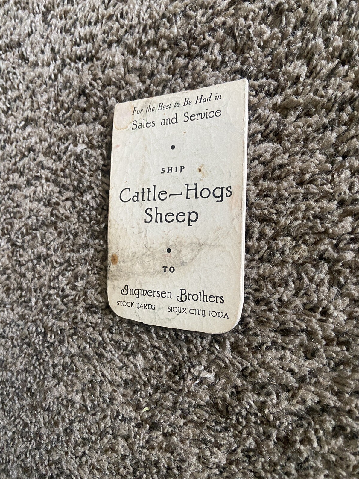 Vintage 1930’s Ingwersen Brothers Stock Yards Pocket Notebook Iowa Cattle Sheep
