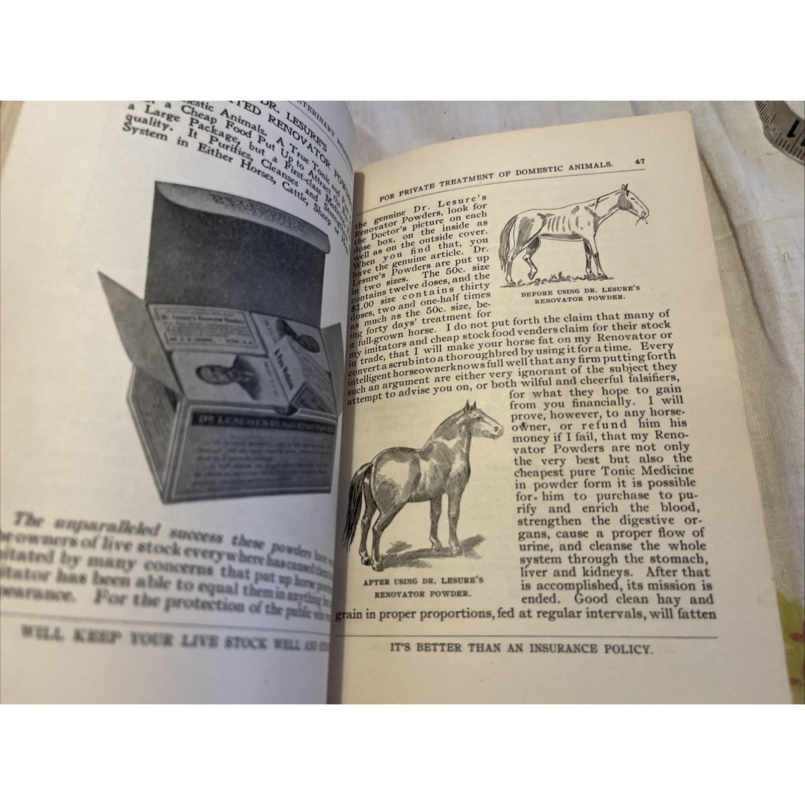 Dr Lesure&rsquo;s Famous Veterinary Remedies Farm Brochure Catalog Keene NH 1908 Rare
