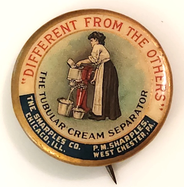 1896 Sharples Tubular Cream Seperator, Advertising Pinback Button