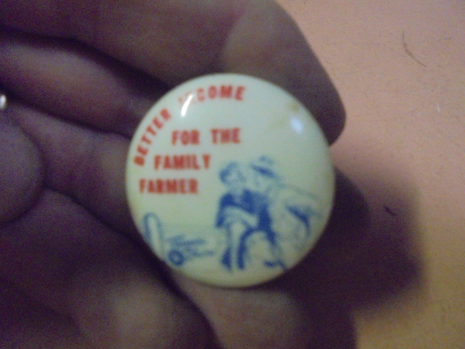 Vintage Pinback Button Better Income for the Family Farmer Farmer&rsquo;s Union