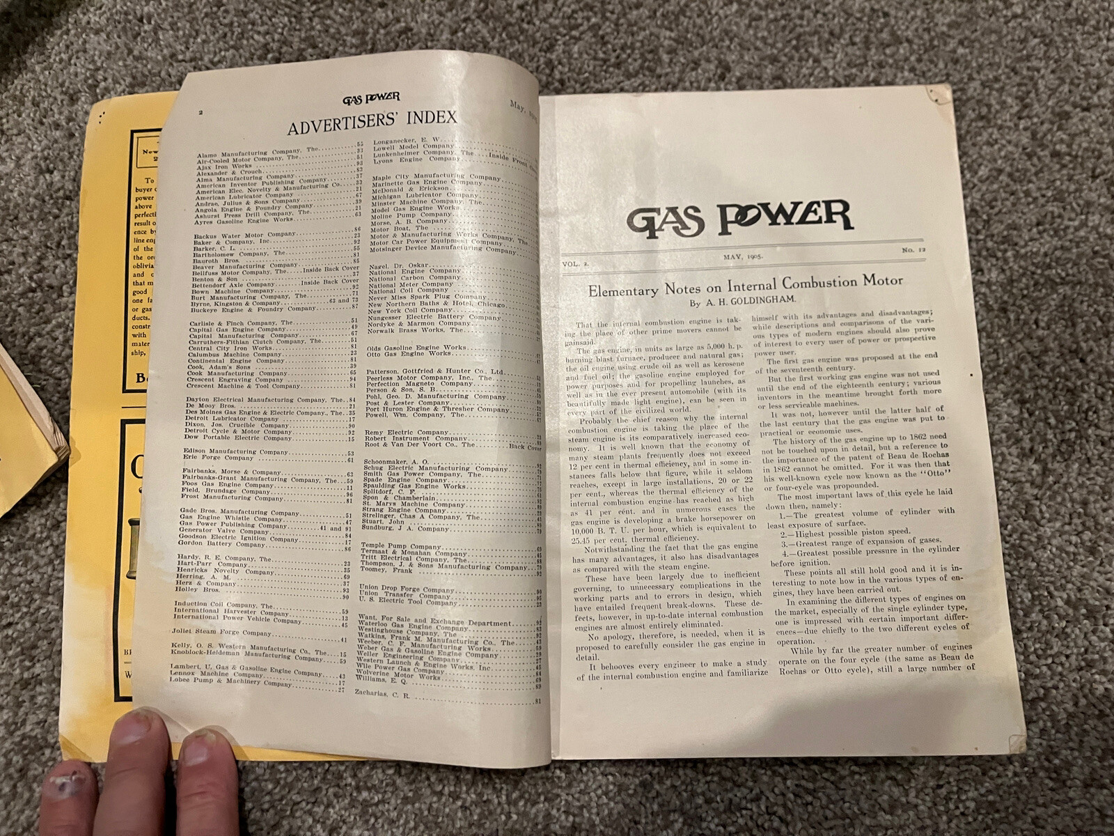May 1905 GASPOWER Magazine Farm Advertising St Joseph, MI Hit & Miss Engines