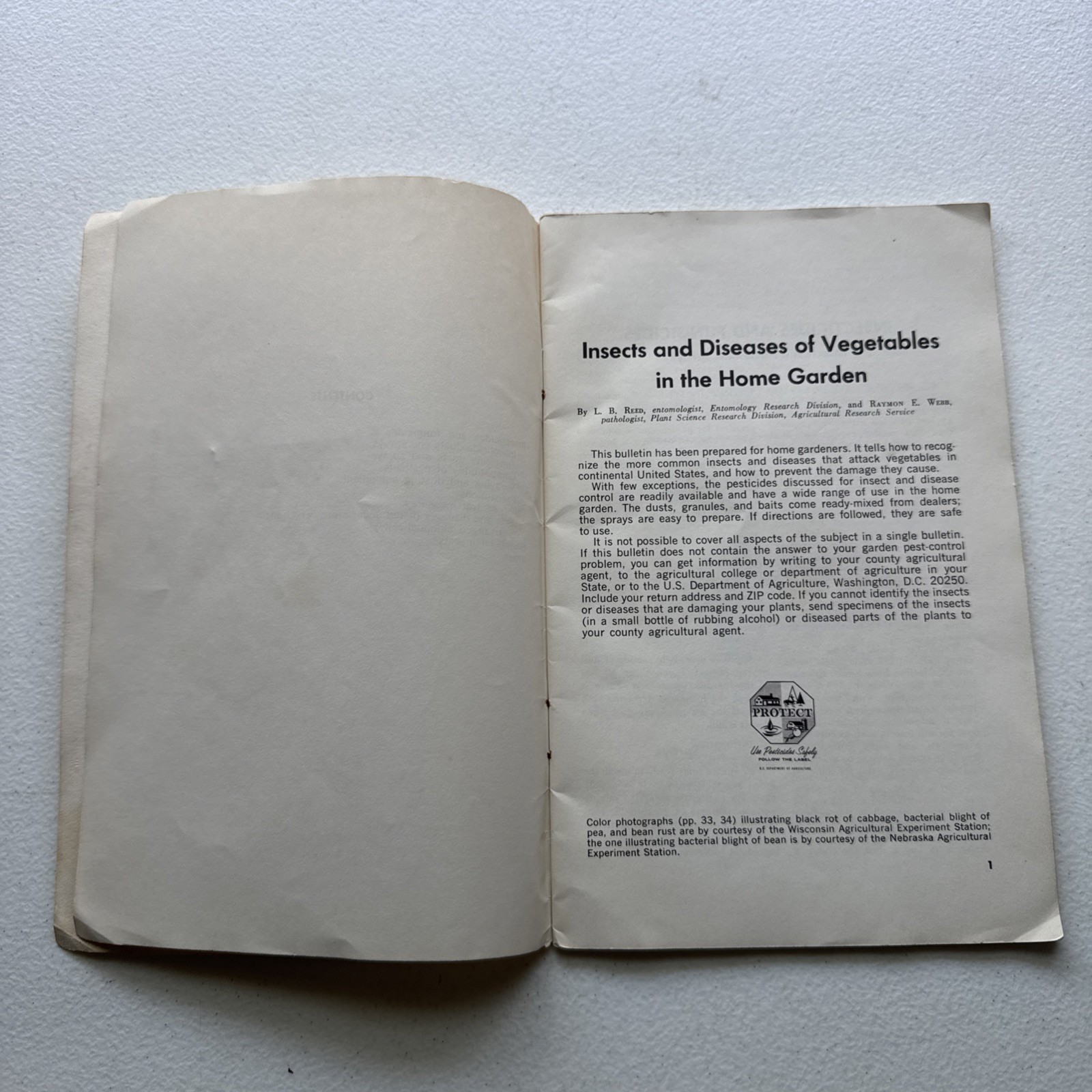 Insects and Diseases of Vegetables in the Home Garden USDA Bulletin No. 46
