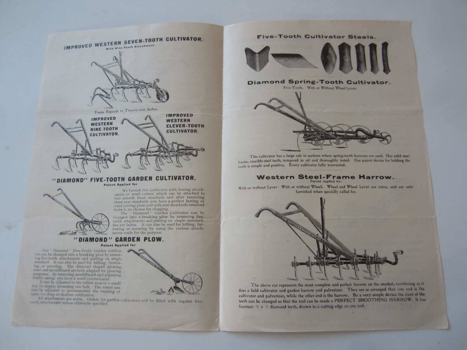 c.1900 – Whitman & Barnes Mfg – CULTIVATOR – Farming – Advertising Brochure