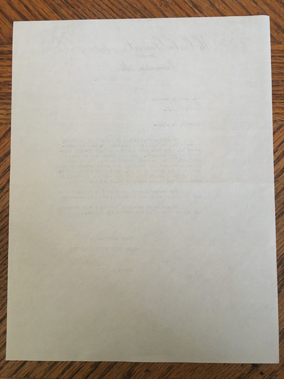 McCabe Grain Co Farm Machinery Letter Receipt 1953 Kelowna BC Cattle Ranch Wire
