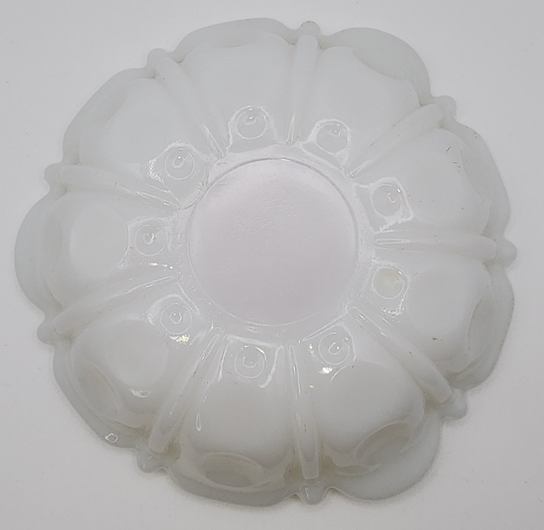 Vintage Anchor Hocking Milk Glass Ashtray Warrick County Farm Bureau Co-Op