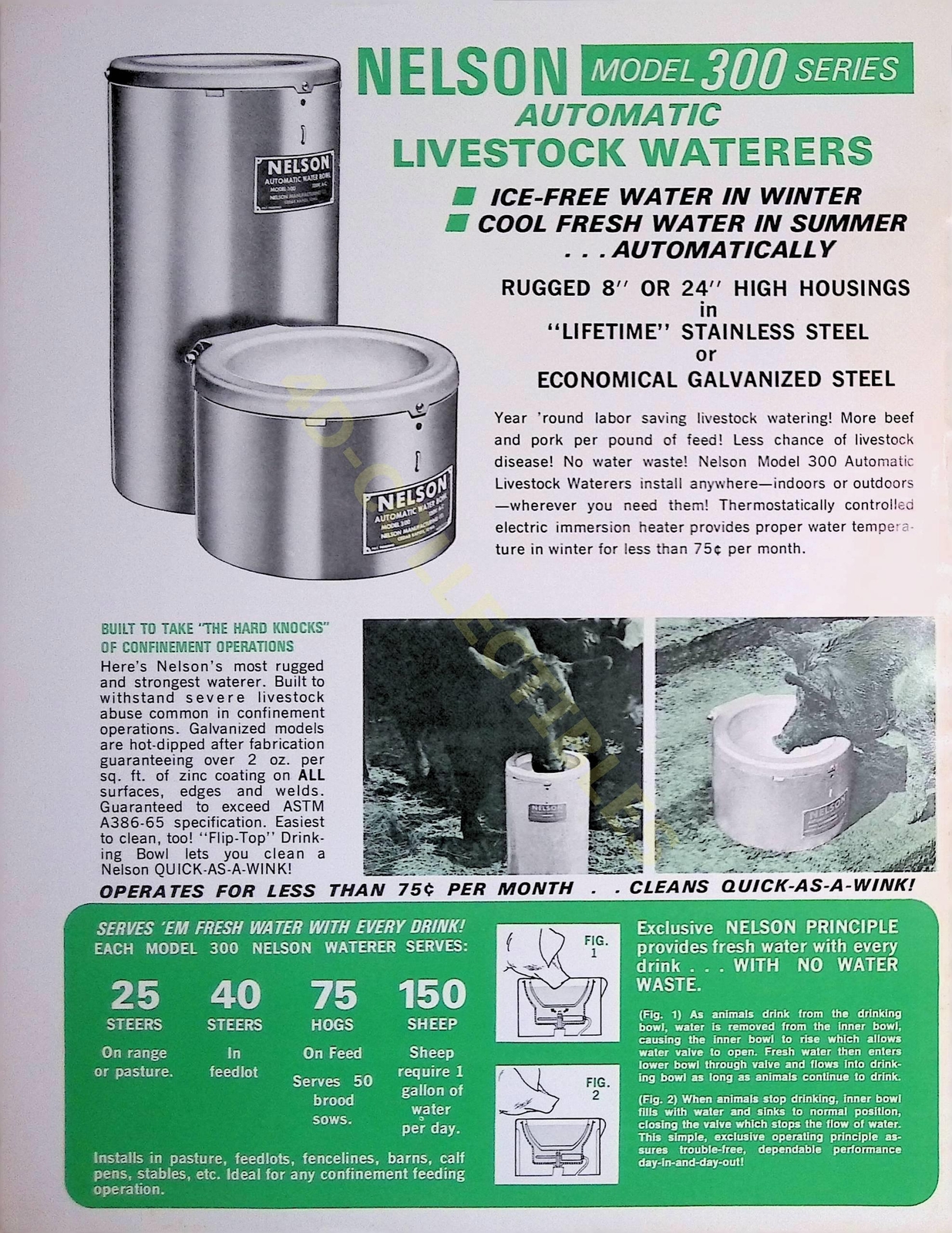 Farm equipment brochure spec sheet NELSON MODEL 300 SERIES AUTOMATIC LIVESTOCK W