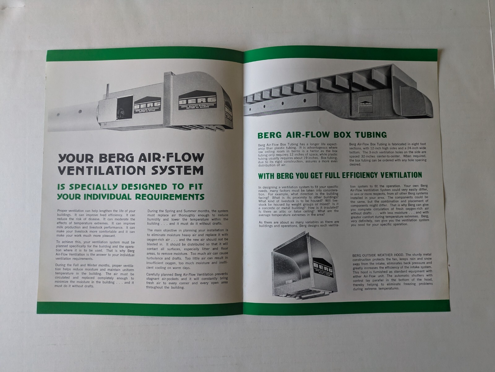 Berg Air-Flow Ventilation Ontario Canada Equipment Company Brochure Cow Cover