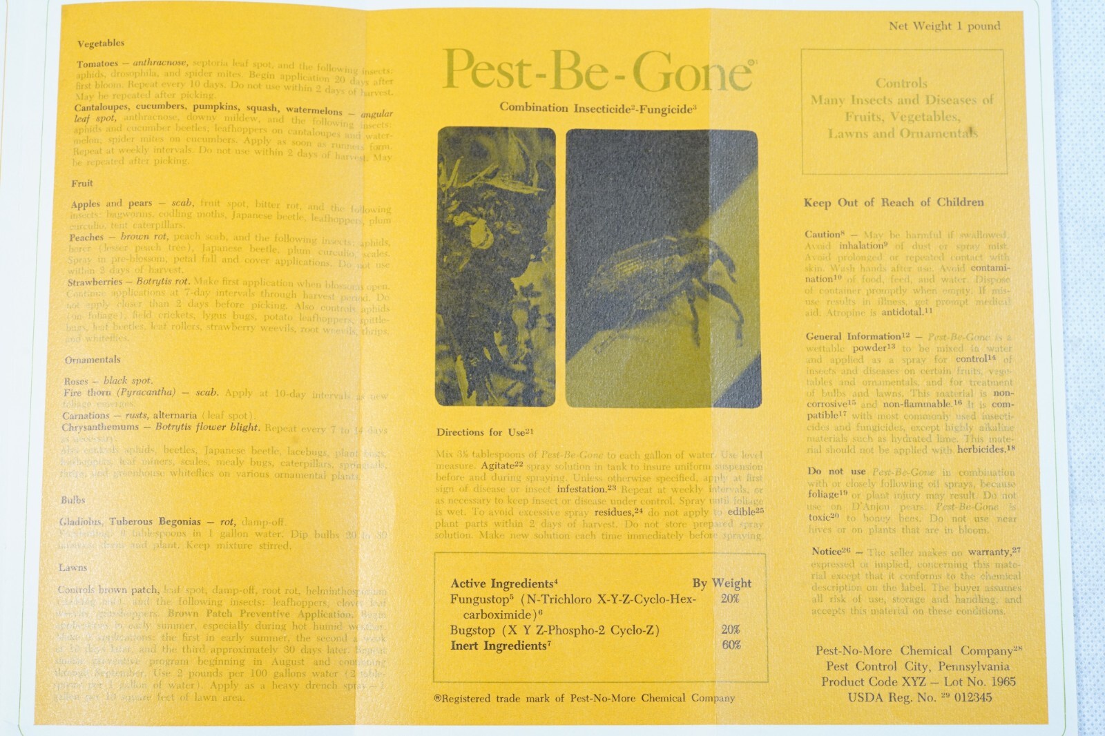 PA State Uni College of Agriculture How To Read Pesticide Label Vintage Brochure