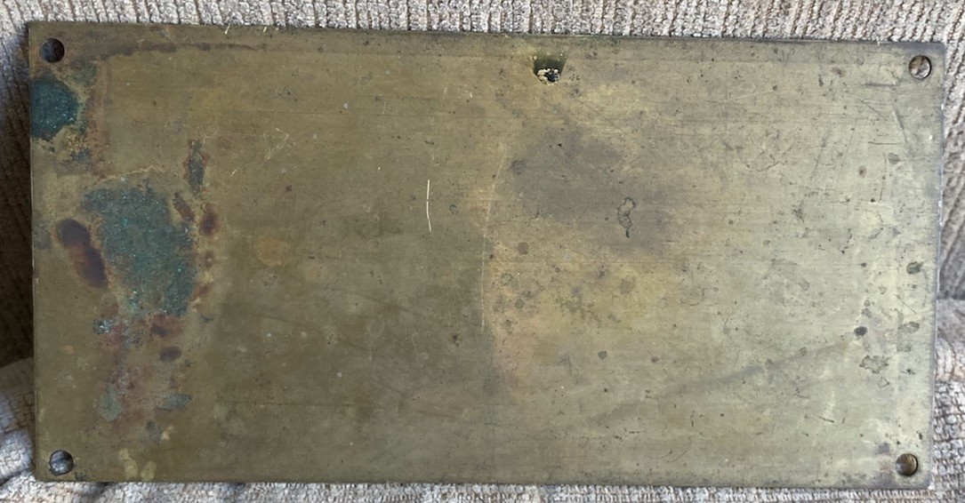 Vintage Brass Marvin Little Shaver Landplane Company Woodland CA Tag Plate Badge