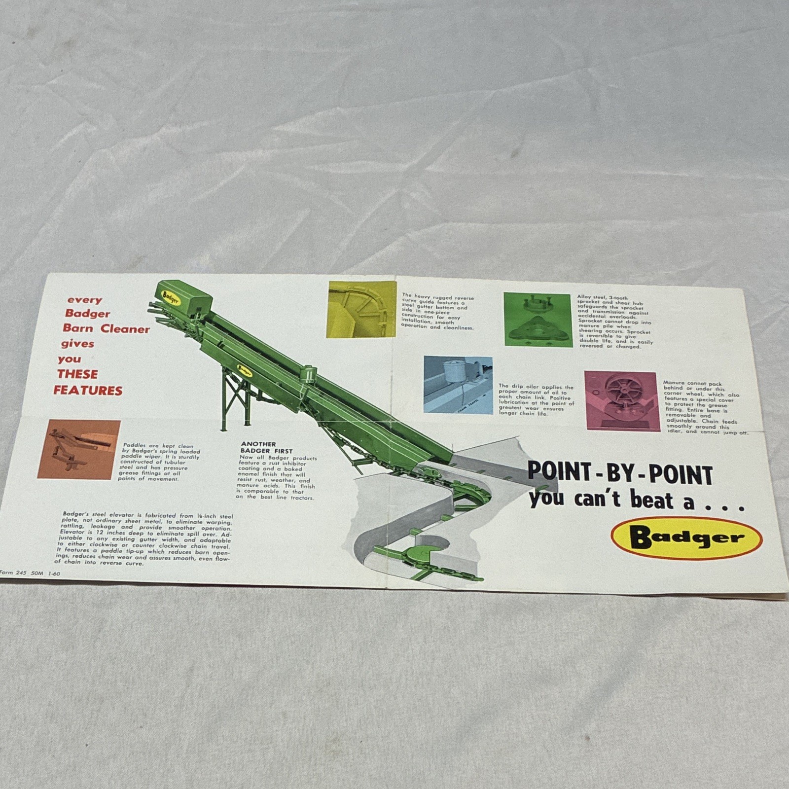Badger Barn Cleaners Farm Engineered Agriculture Advertising Brochure
