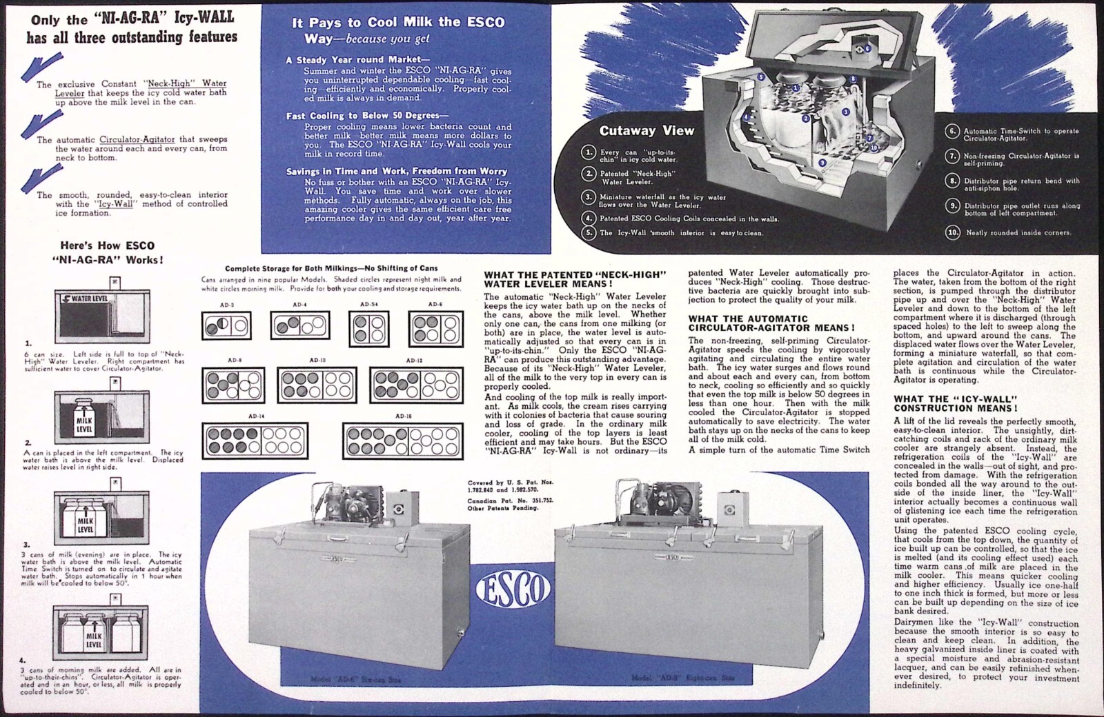1950s Esco Niagara Icy Wall Milk Cooler Dealer Brochure Esco Cabinet Co