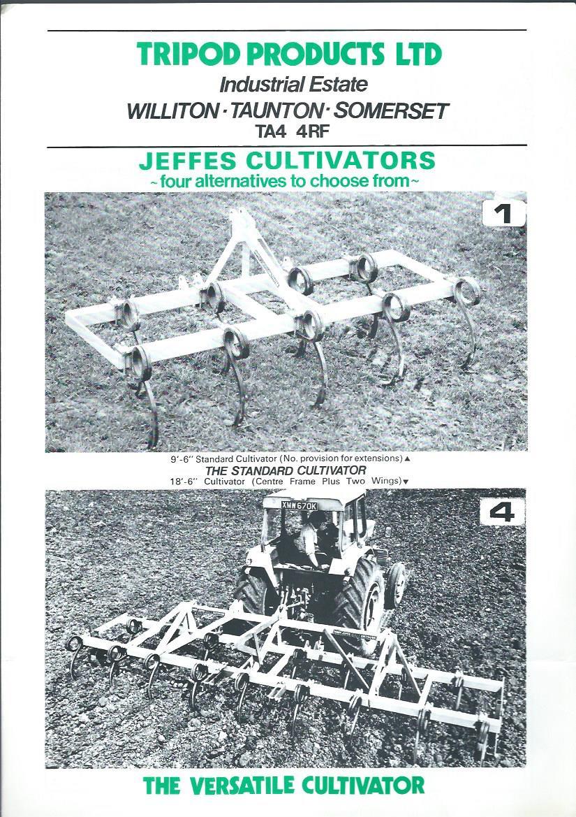 Farm Implement Brochure -Tripod – Jeffes Cultivators – c1970&rsquo;s (F3105)