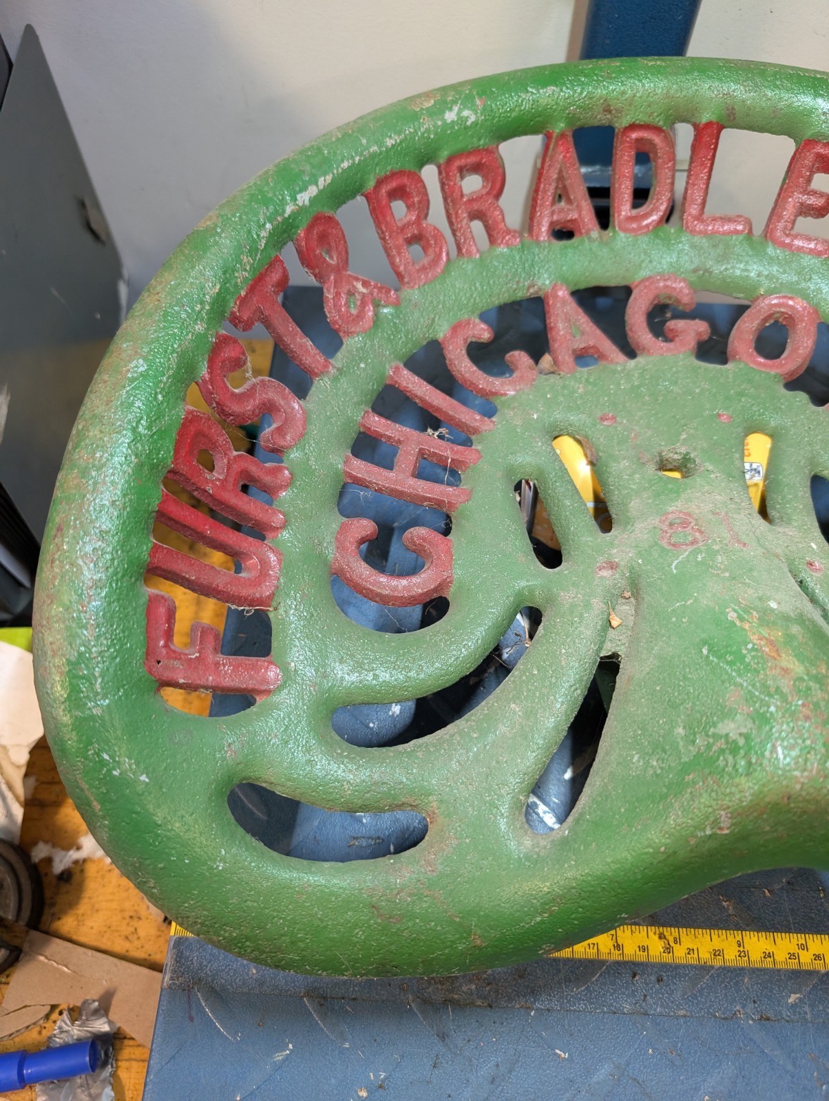 Antique Furst & Bradley Cast Iron Implement Seat Chicago Cast Iron #2G