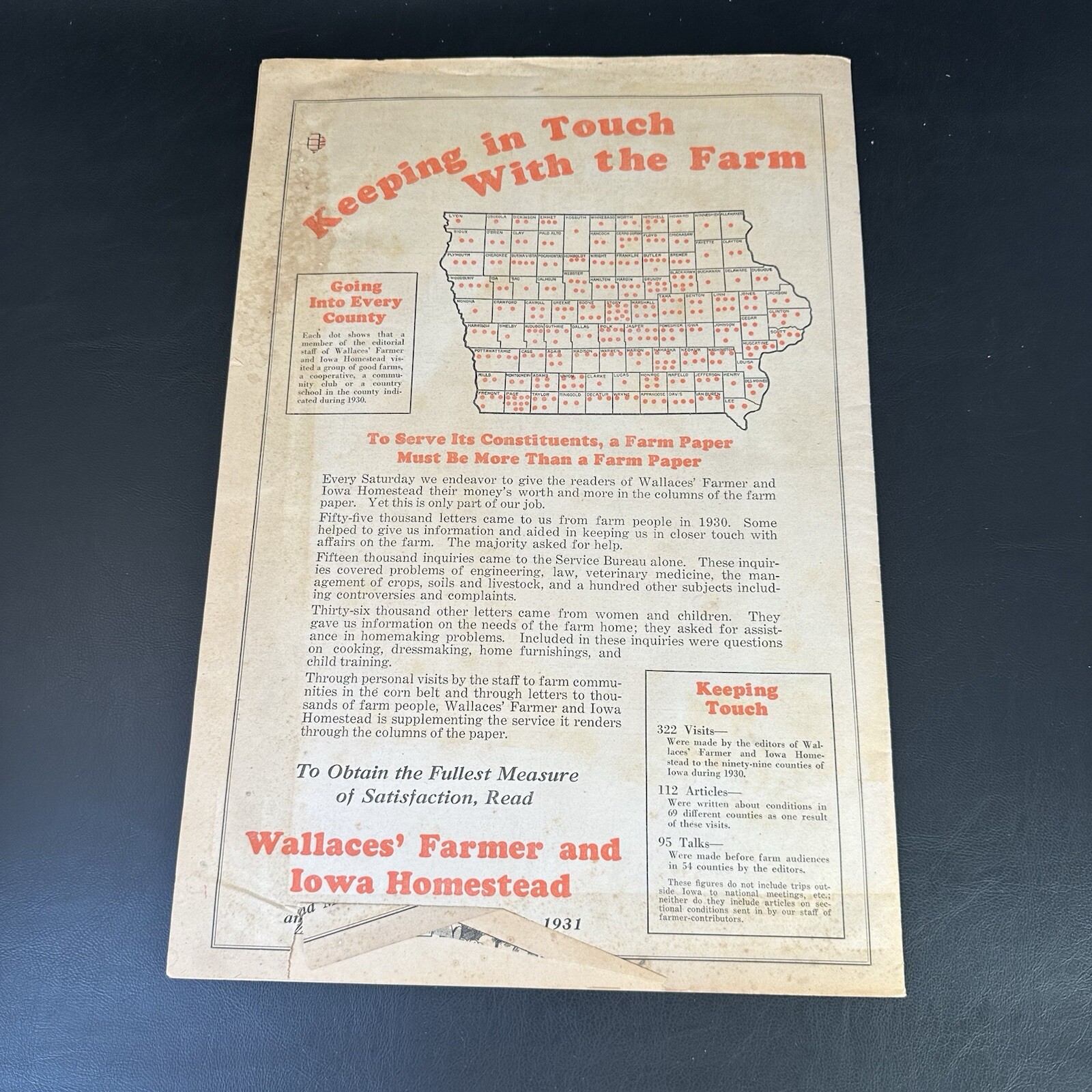 1930 WALLACES’ FARMER & IOWA HOMESTEAD Newspaper Magazine, Des Moines – Great!