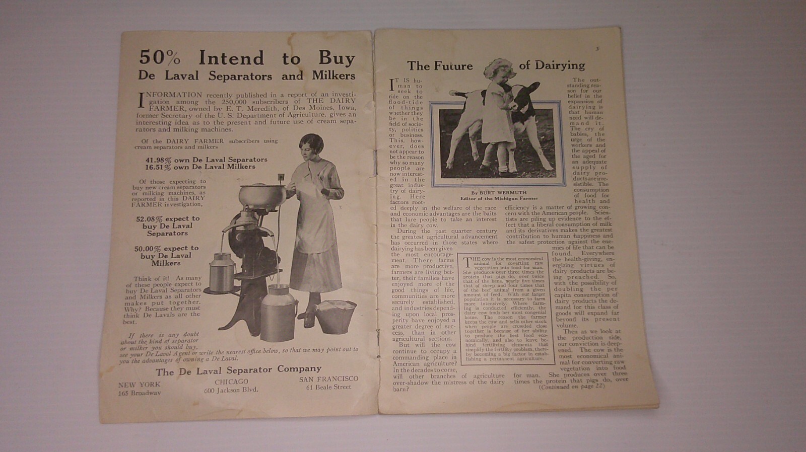 Delayal Dairyman Brochure No. 4 1926 agent Charles Fehr Spring Valley Ill. 8D