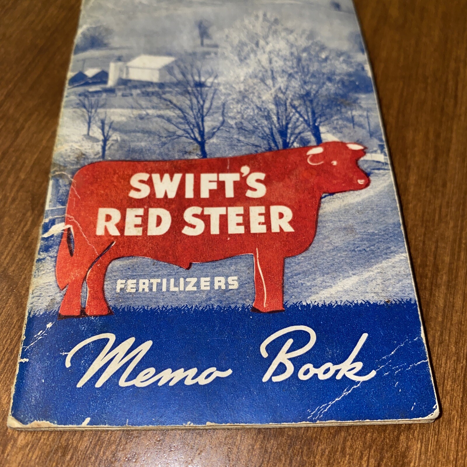 Vintage 1945 Swift&rsquo;s Red Steer Brand Fertilizers Advertising Memo Book Notepad