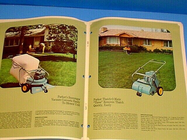 VINTAGE 10 PAGE PARKER LAWN SWEEPER CATALOG SALES BROCHURE