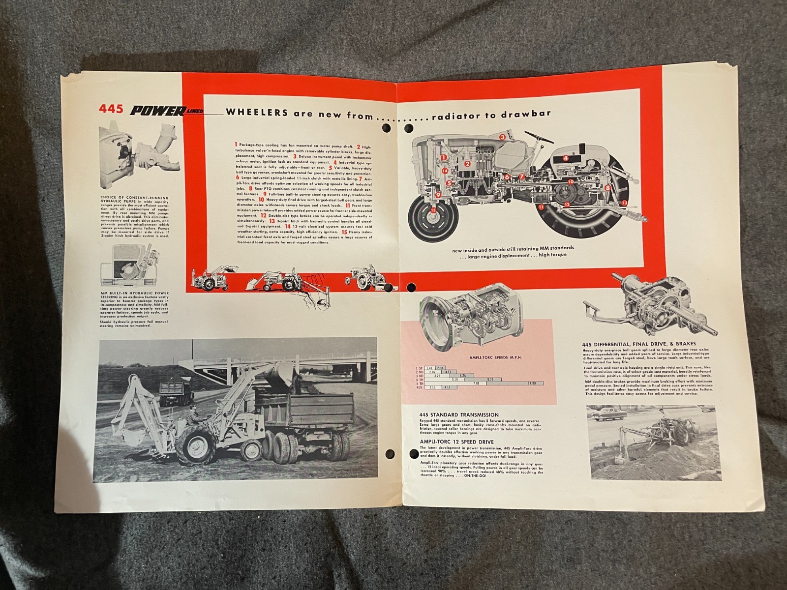 Vintage 1950&rsquo;s Minneapolis Moline 445 Industrial Wheelers Tractor Brochure