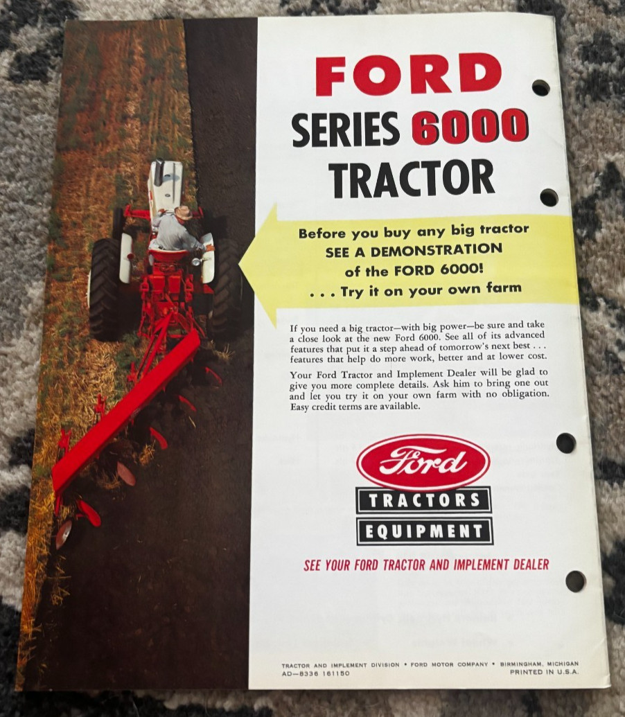Ford 6000 Tractor For 1961 Brochure DCPA26