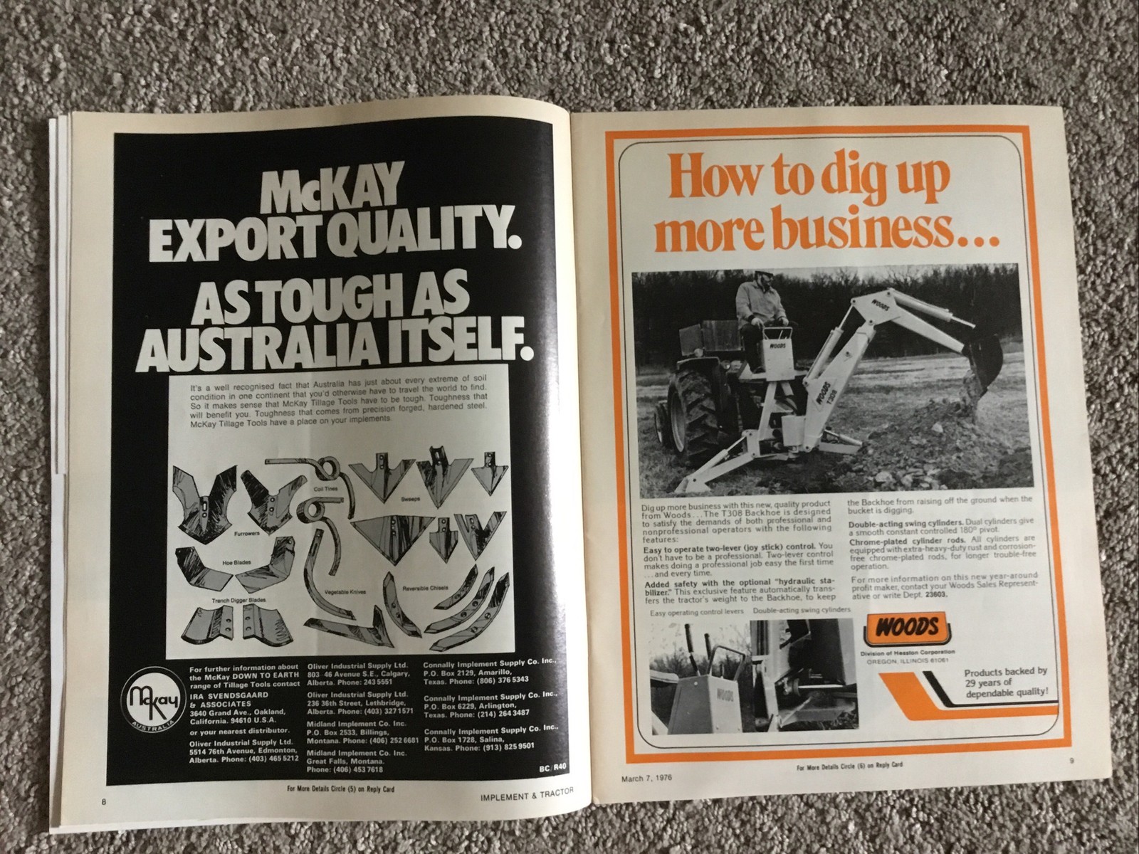Implement & Tractor Magazine March 7, 1976 Farming Agriculture Vintage Ads J