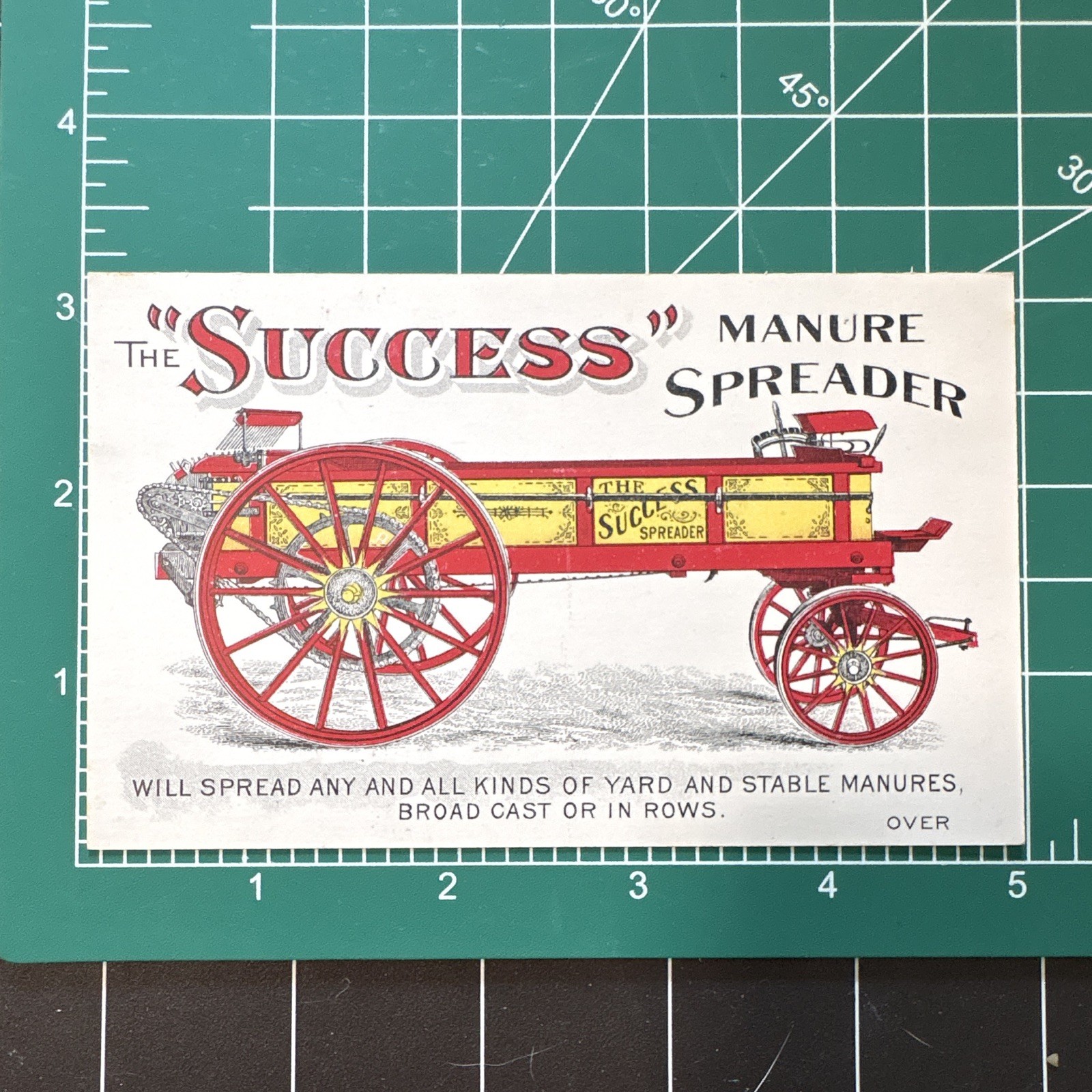 Kemp & Burpee Mfg. Co. Agriculture Trade Card « The Success » Manure Spreader