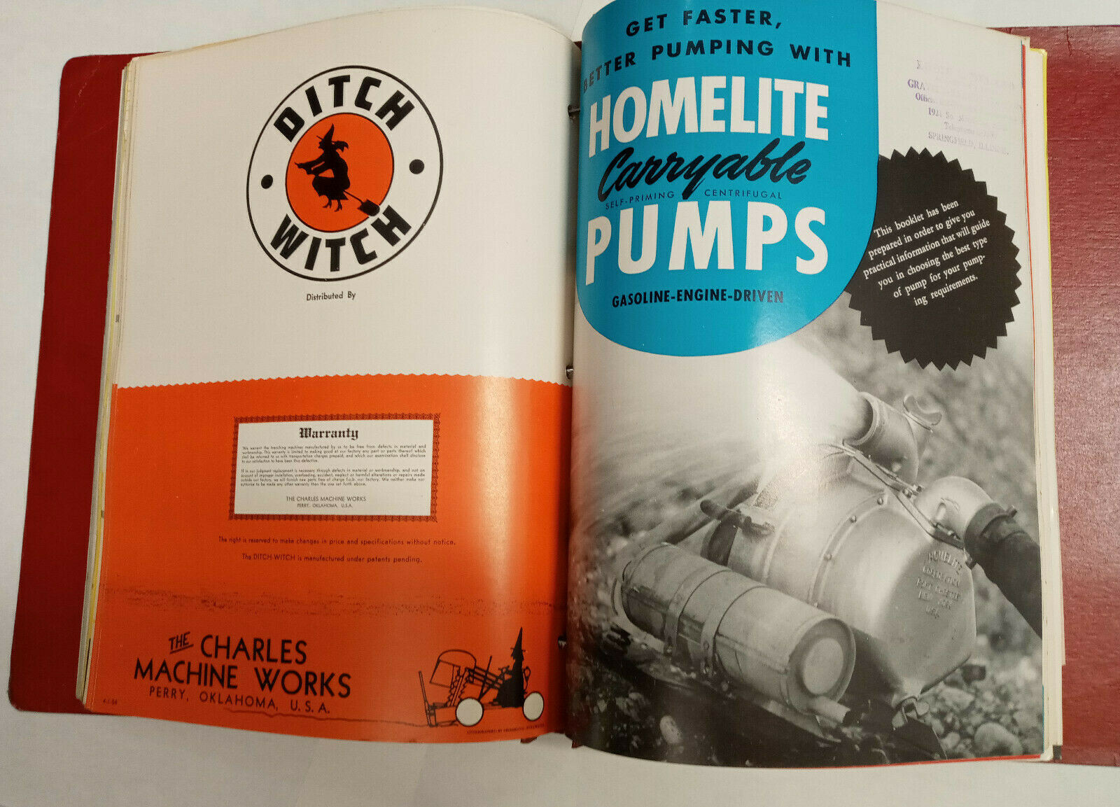 Gravely dealer brochures. 1954. Also includes Woods Ditchwitch Devere Homelite, 