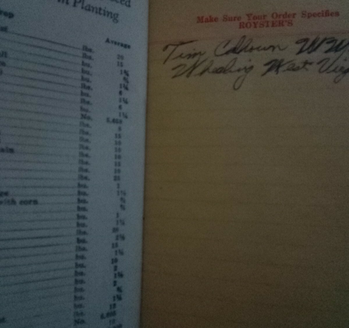 Royster Fertilizer Notebook Memo Book 1954