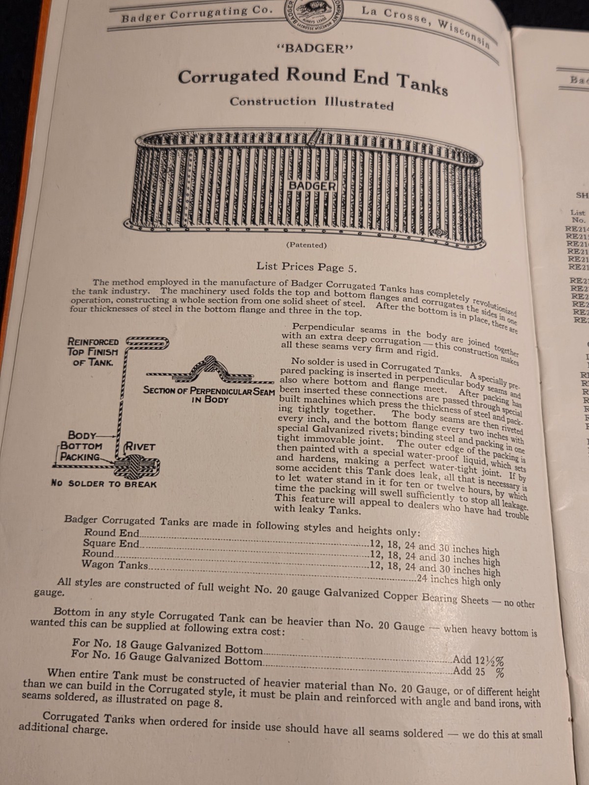 1935 Badger Corrugating Co. Steel Tanks & Troughs Catalog Threshing Wagon
