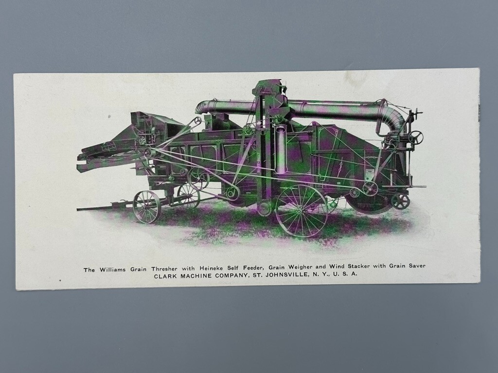 1900s CLARK Machine WILLIAMS THRESHER Farm Catalog ST JOHNSVILLE NY Advertising