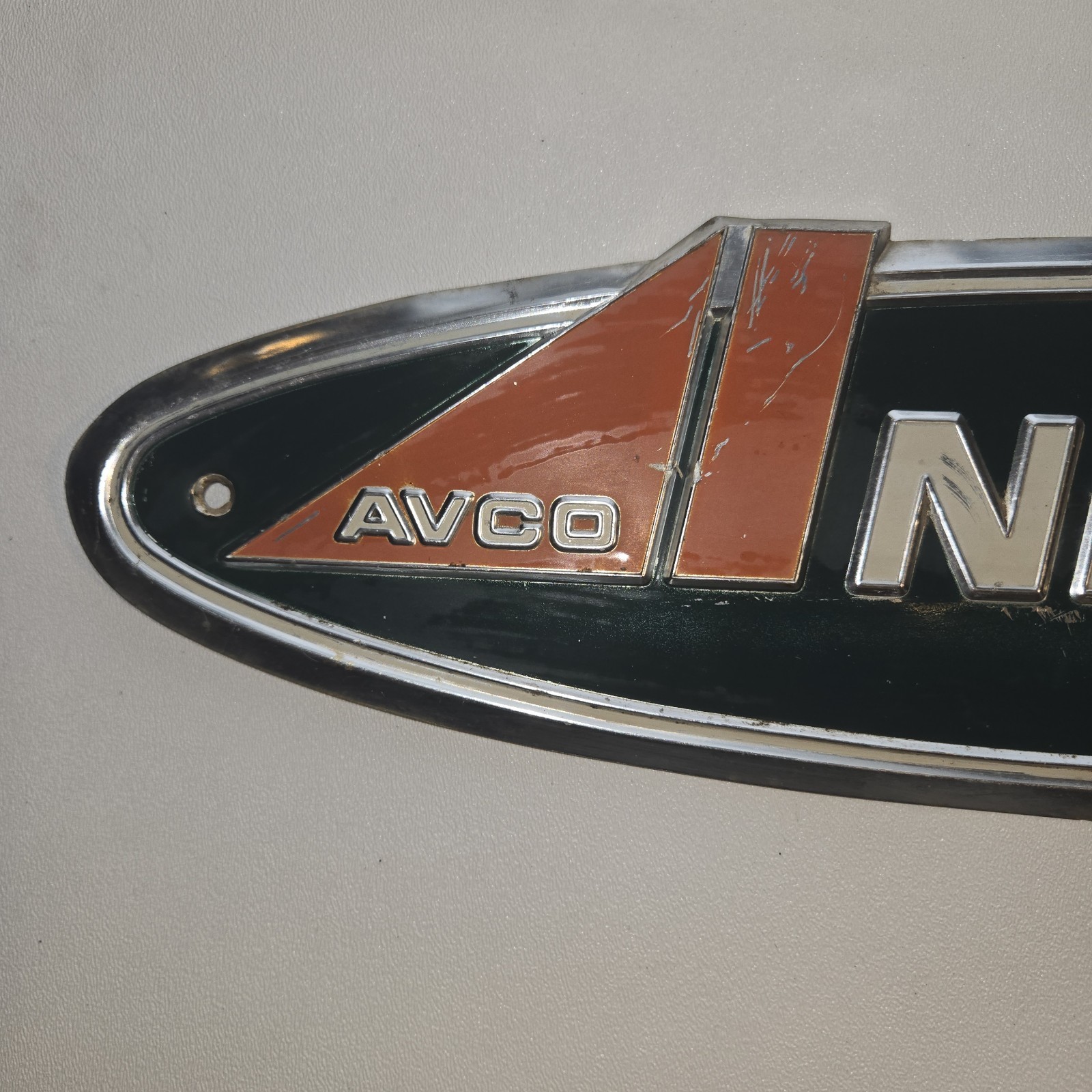 Vintage AVCO New Idea Tractor Emblem Badge Farm Equipment Sign Metal Plate Tag