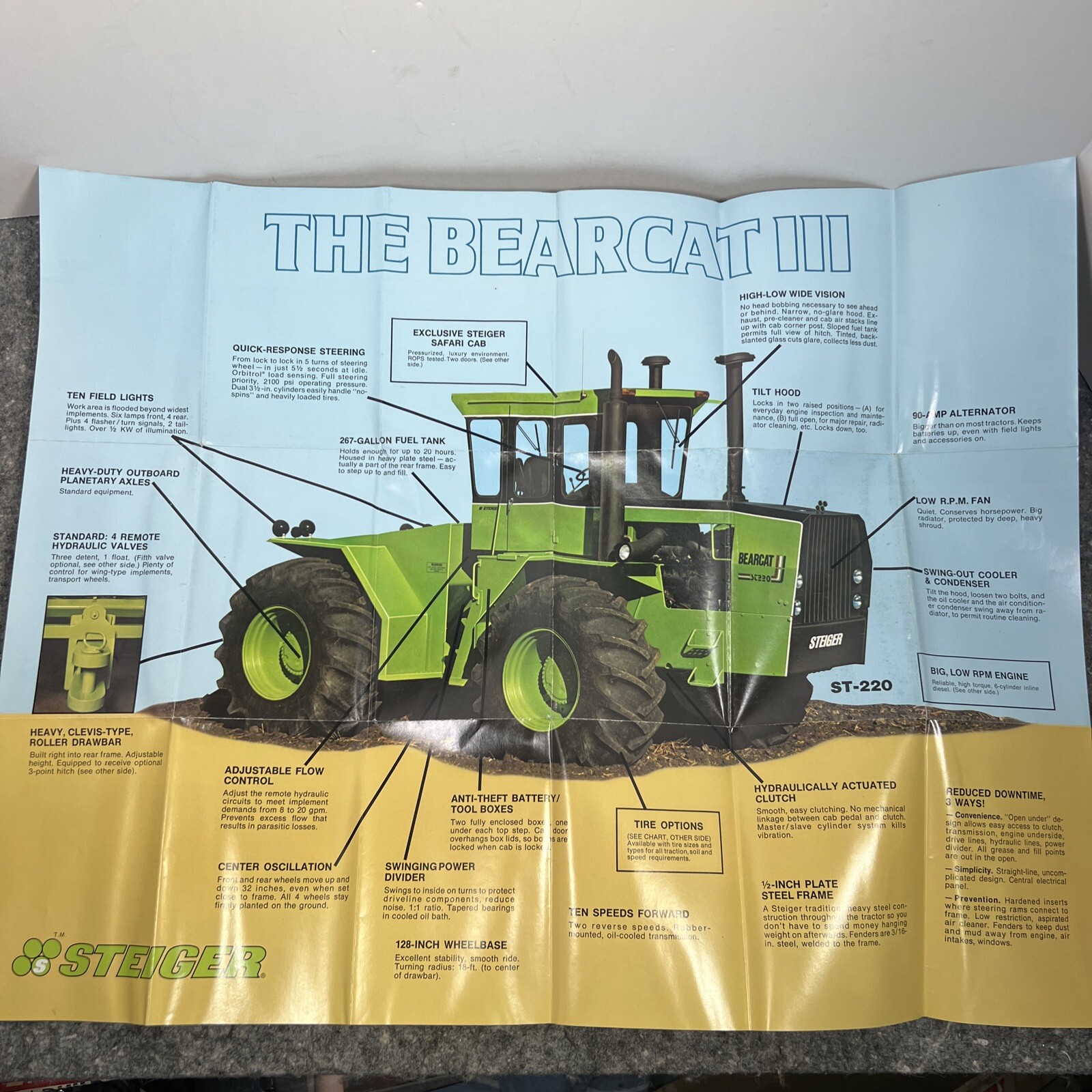 Bearcat 3 st-220 Stieger tractor Original sales brochure advertisement 1980s