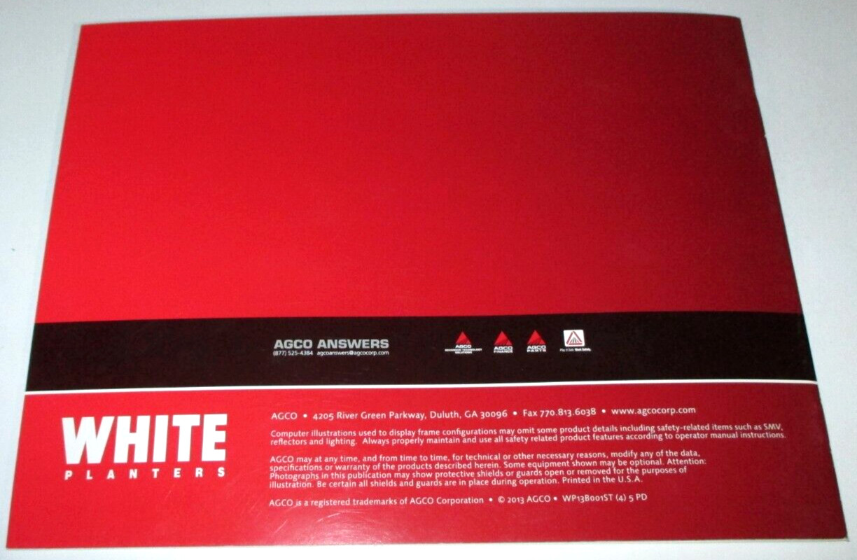 *White 9000 Series Planters 9100 thru 9936 Planters Sales Brochure 2013