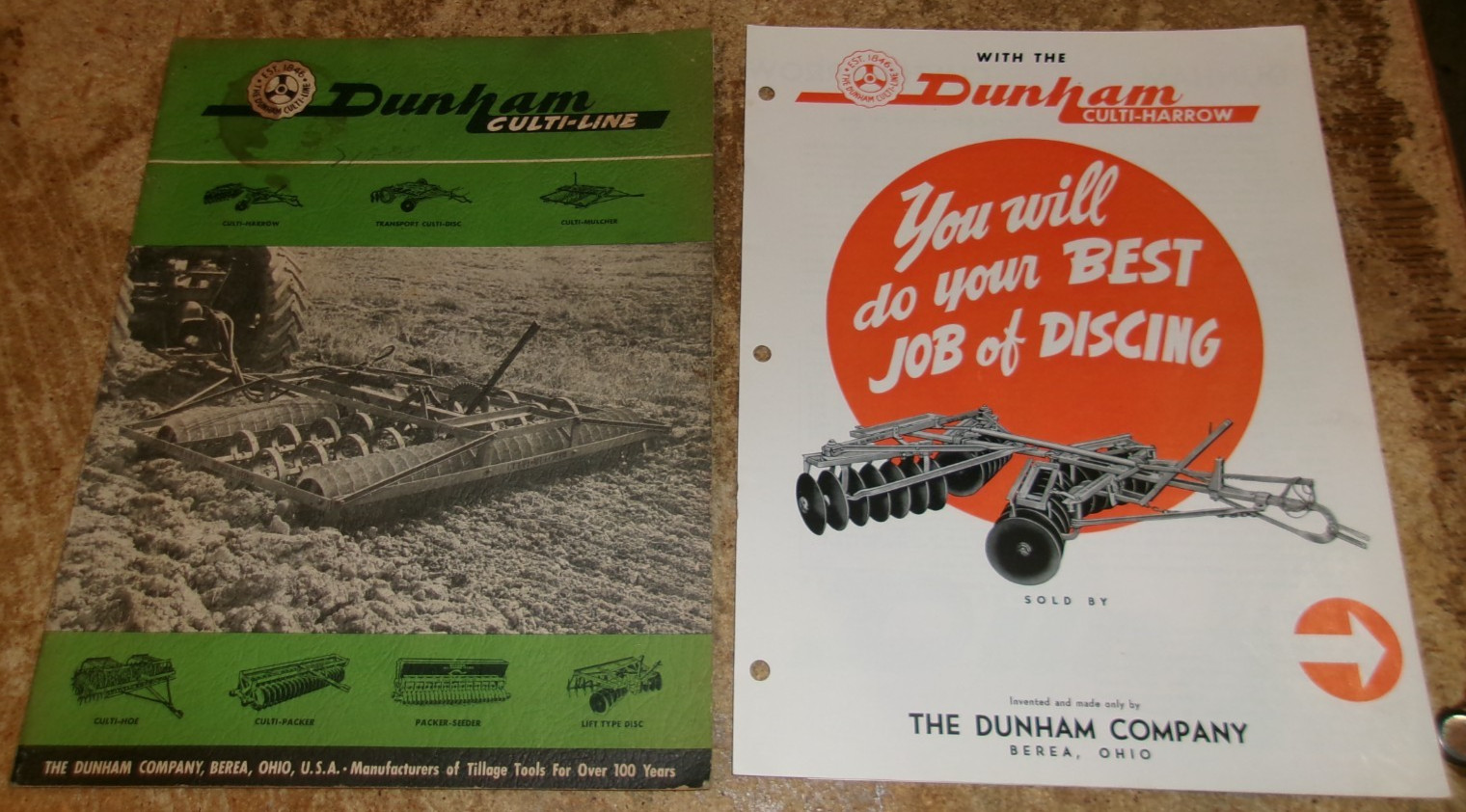 1950&rsquo;s dunham culti-line equipment brochures see description good used