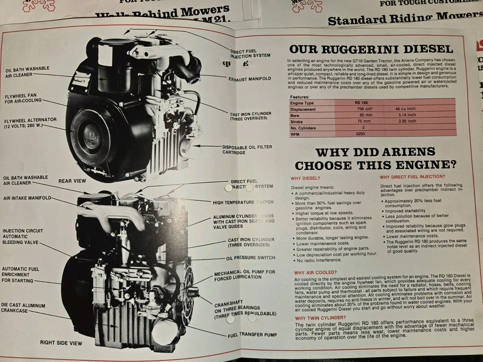 8 VINTAGE ARIENS DEALERSHIP ADVERTISING BROCHURES TILLERS TRACTORS RIDERS PUSH