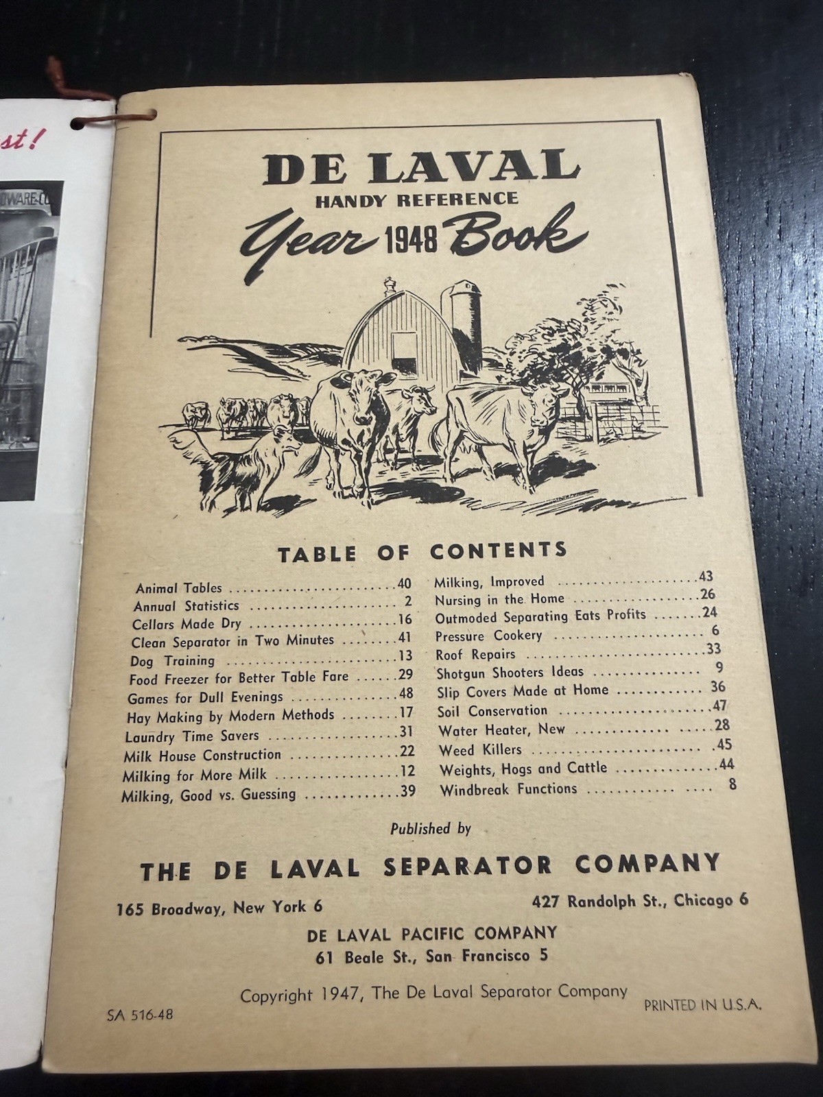 De Laval Handy Reference Yearbook 1948 Bergeron Product Station Charlotte MI