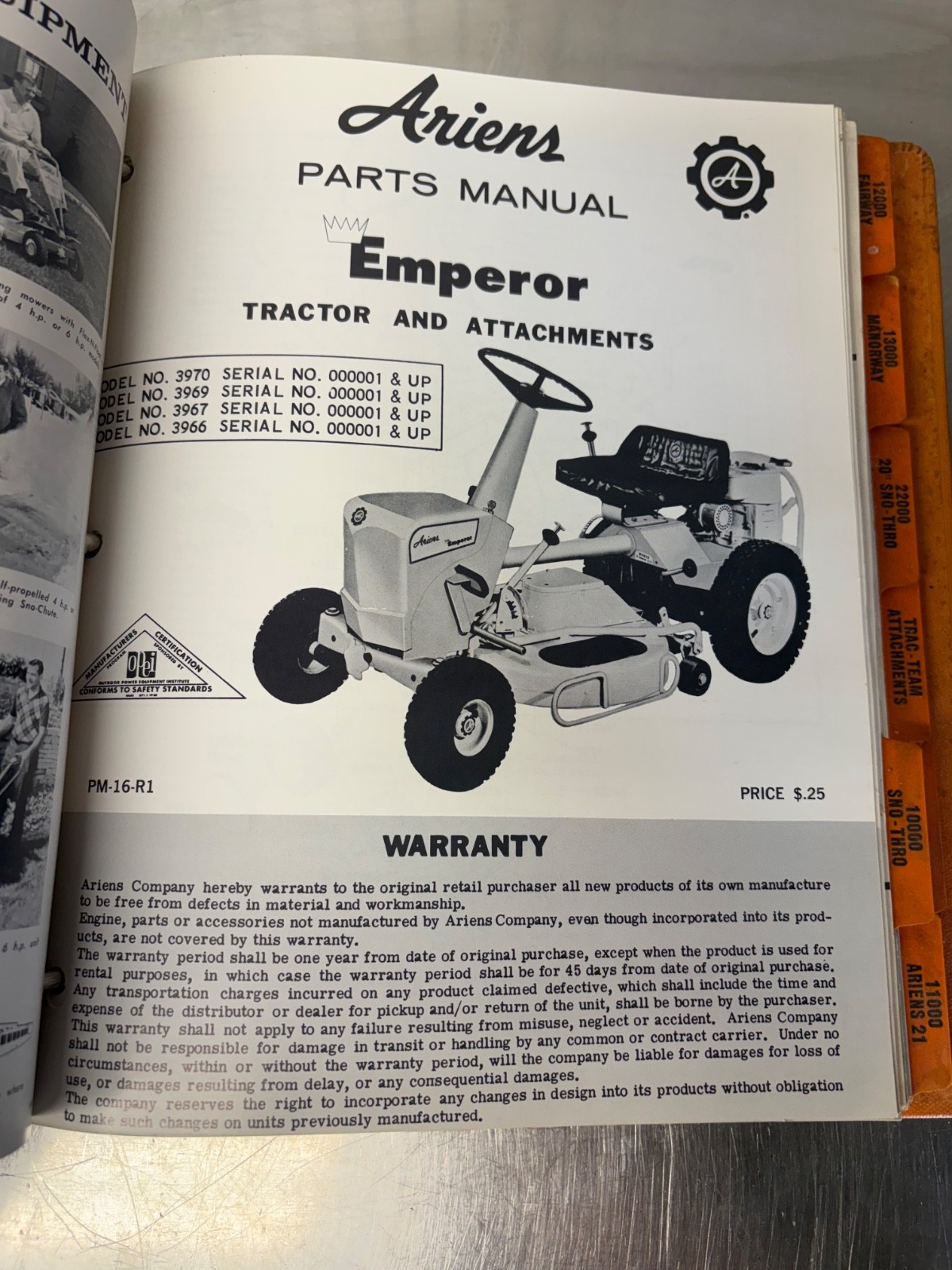 RARE ARIENS Equipment Dealer Service Manual Riding Mower Snow Mobile Tillers