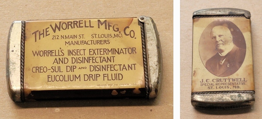 THE WORRELL MFG. CO. ST. LOUIS MISSOURI INSECTICIDES J.C. CRUTTWELL VTG Antique