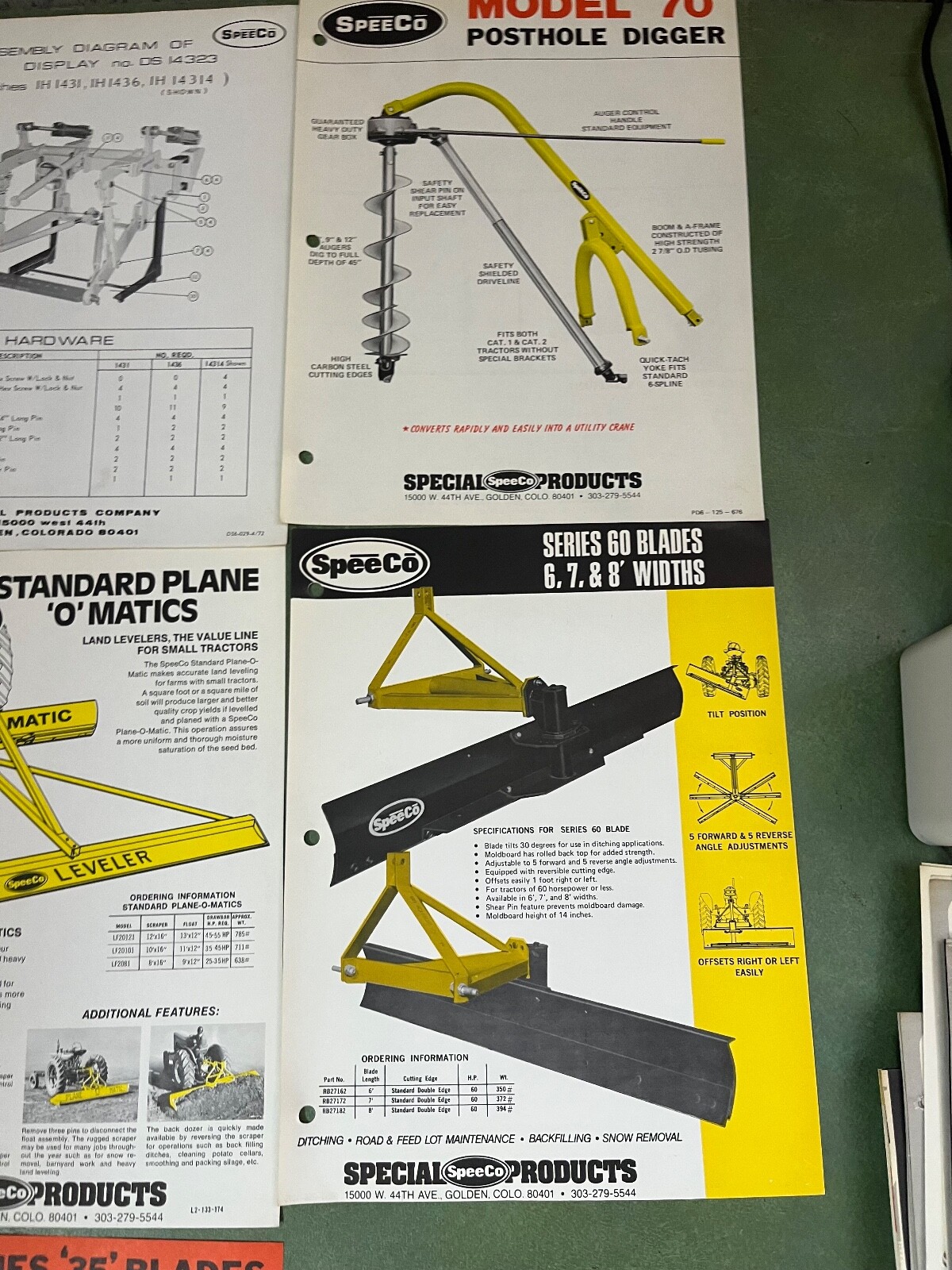 Collection Of SpeeCo Agriculture Equipment Advertising