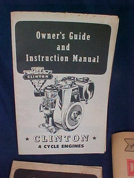 2 Vintage Clinton 4 Cycle Engine Manual 1954 Clinton Engines Service Directory