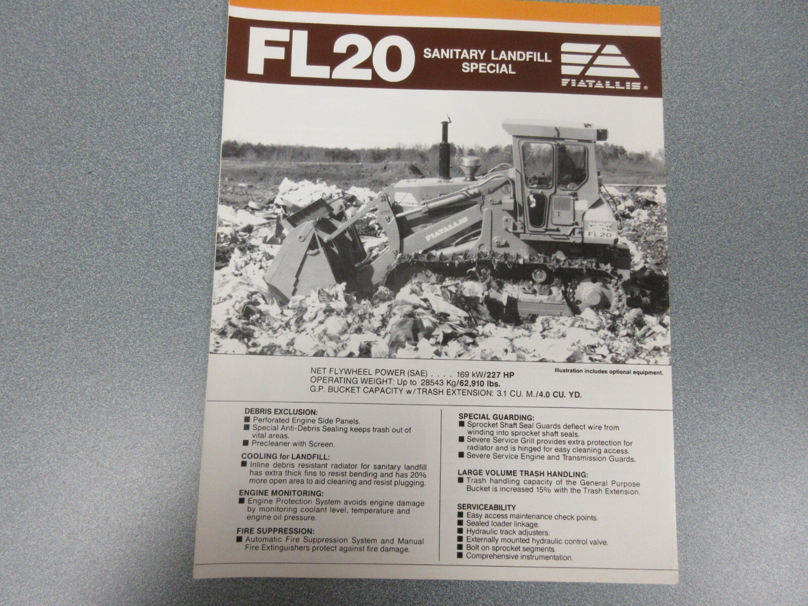 Fiat Allis FL20 Crawler Loader Landfill Special Brochure 4 Page
