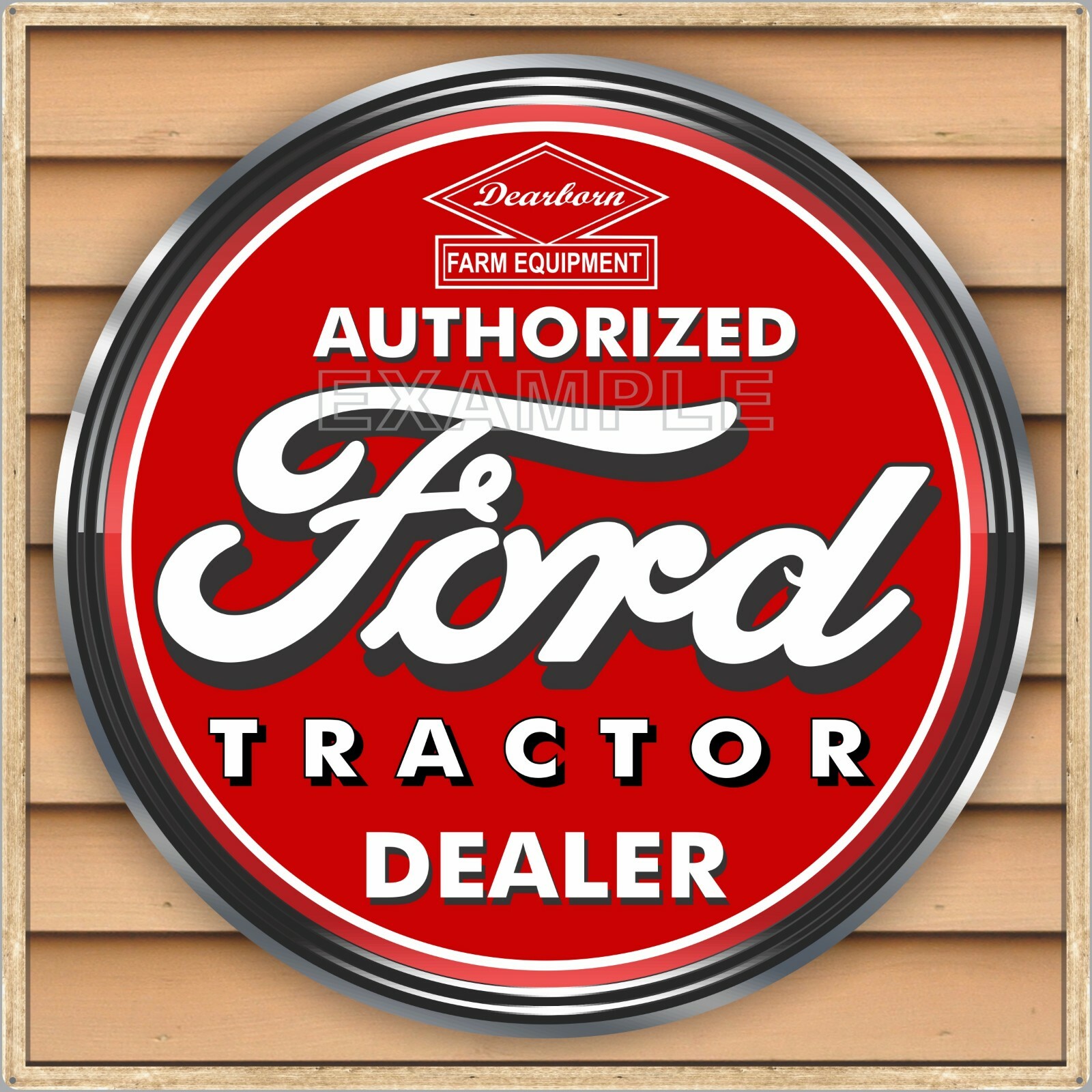 FORD TRACTOR DEARBORN OLD SIGN REMAKE SQUARE ALUMINUM SIZE OPTION UP TO 3&prime; X 3&prime;